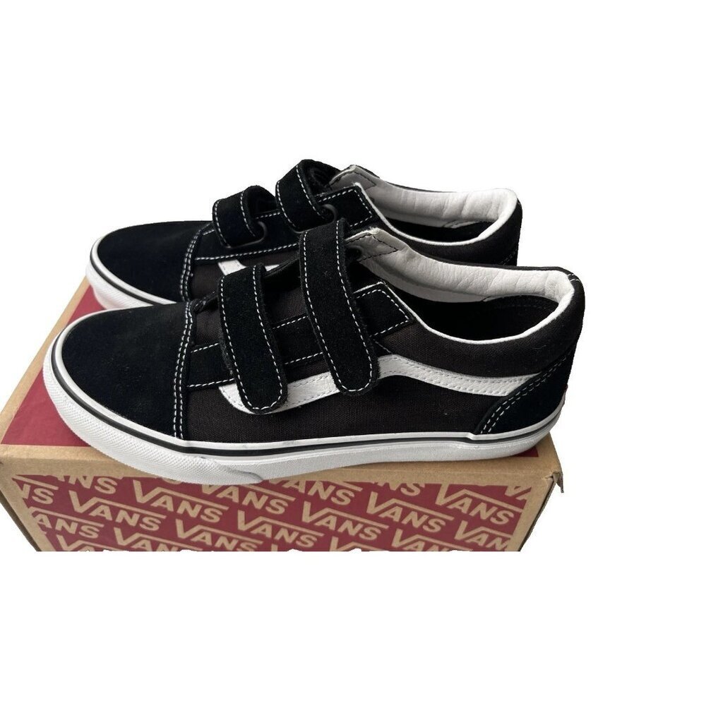 Vans Old Skool V Black / True White Hook & Loop Sneakers Women’s Size 4.5 - Picture 11 of 16
